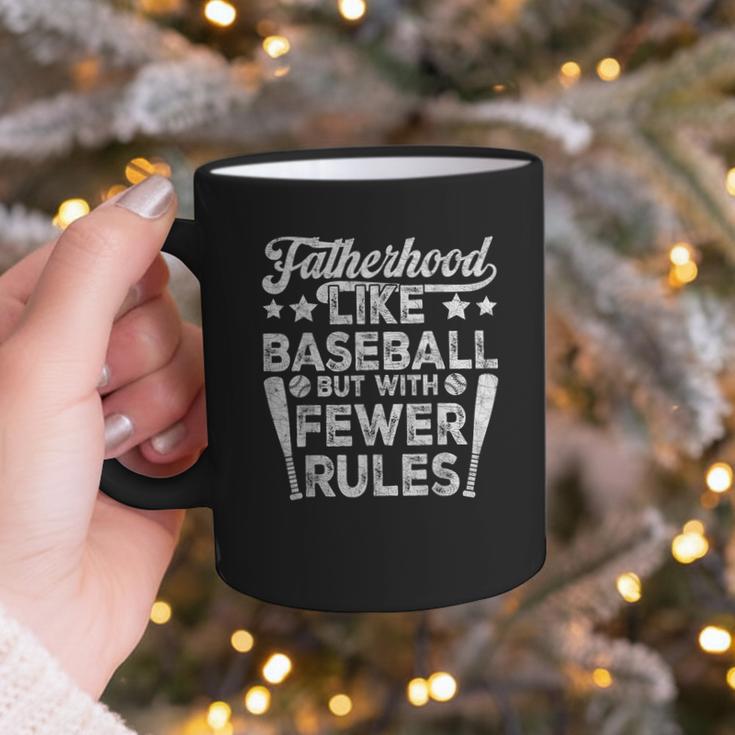 Baseball Dad Men Fatherhood Like Baseball With Fewer Rules Graphic Print Coffee Mug Baseball Dad Men Fatherhood Like Baseball With Fewer Rules Graphic Print Coffee Mug