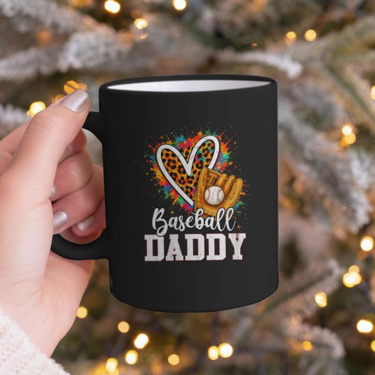 Baseball Daddy Leopard Heart Colorful Graphic Print Coffee Mug