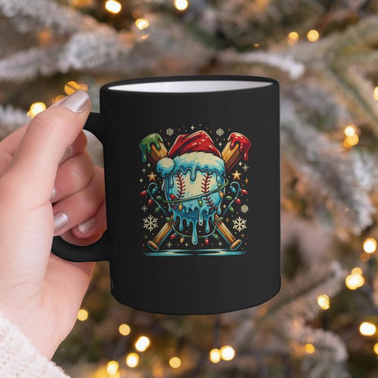 Baseball Drip Boys Youth Santa Christmas Baseball Graphic Print Coffee Mug