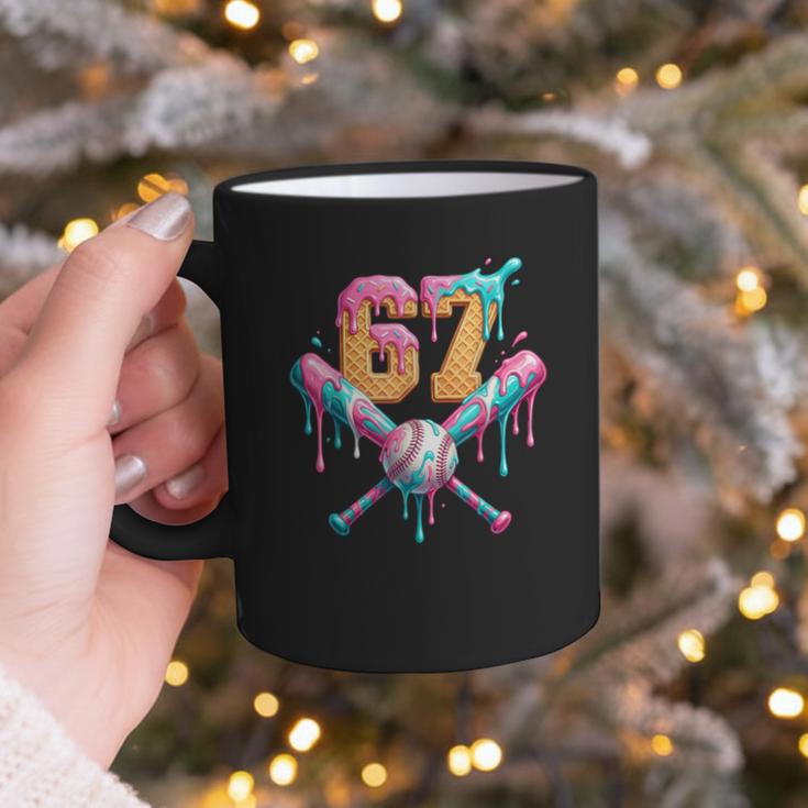 Baseball Drip Number 67 Player Graphic Print Coffee Mug