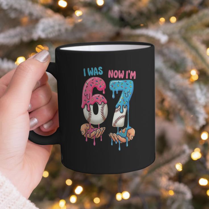 Baseball Ice Cream I Was 6 Now I'm 7 67 Birthday Boy Graphic Print Coffee Mug