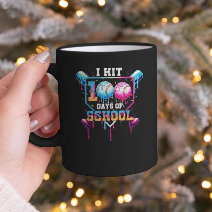 Baseball Ice Cream Drip I Hit 100 Days Of School Boys Kids Graphic Print Coffee Mug