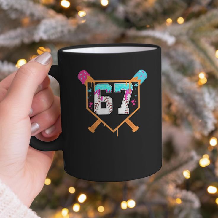 Baseball Ice Cream Drip Number 67 Player Six Seven Meme 6 7 Graphic Print Coffee Mug Baseball Ice Cream Drip Number 67 Player Six Seven Meme 6 7 Graphic Print Coffee Mug