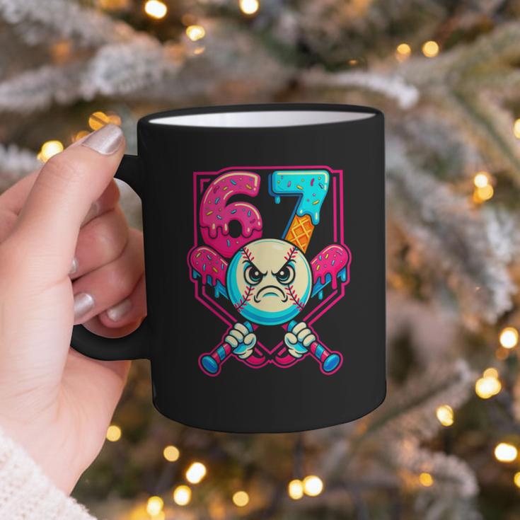 Baseball Ice Cream Drip Number 67 Six Seven Meme 67 Graphic Print Coffee Mug