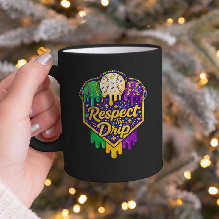 Baseball Ice Cream Respect The Drip Mardi Gras Carnival Boys Graphic Print Coffee Mug
