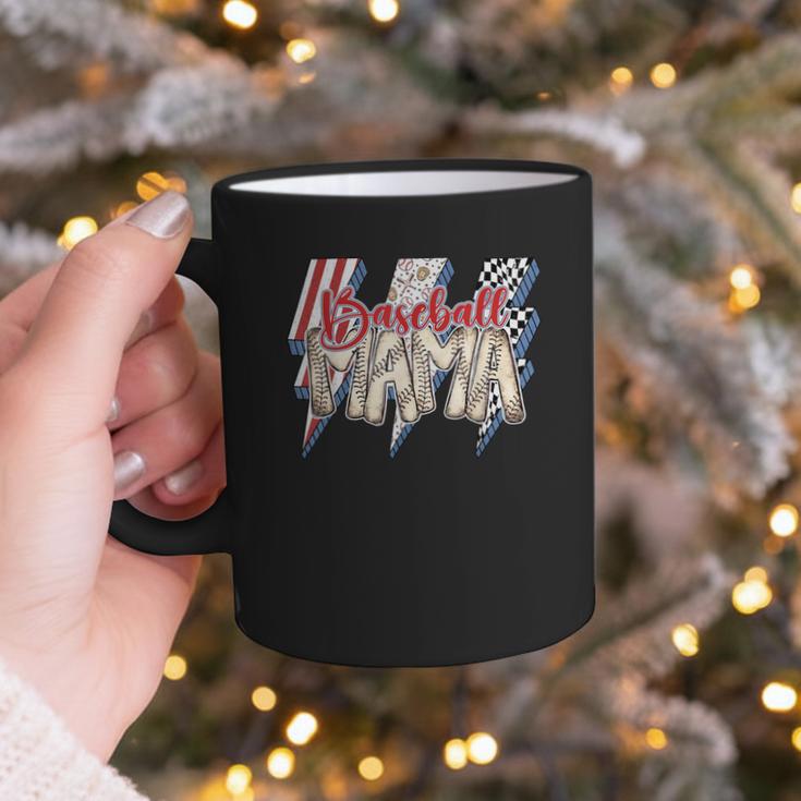 Baseball Mama Lightning Bolt Checkered Varsity Mother's Day Graphic Print Coffee Mug