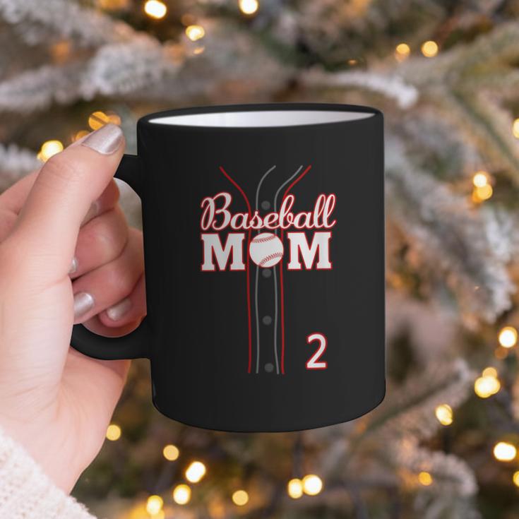 Baseball Mom 2 Number 2 Jersey Team Numbered Jersey Graphic Print Coffee Mug