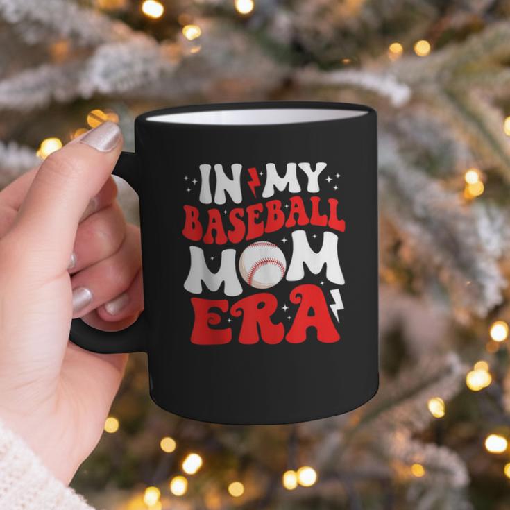 In My Baseball Mom Era Cute Groovy Baseball Graphic Print Coffee Mug