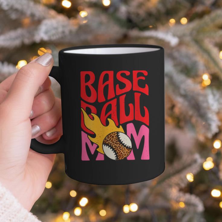 Baseball Mom Game Day Trendy Pink Leopard Mama Graphic Print Coffee Mug
