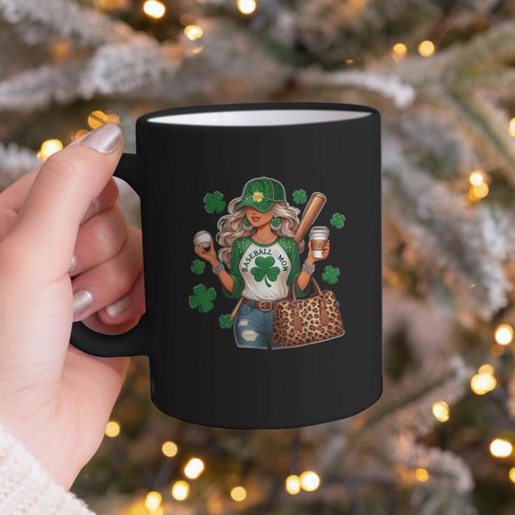 Baseball Mom Green Shamrock St Patrick Day Women Graphic Print Coffee Mug