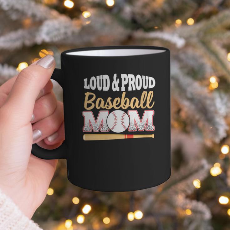 Baseball Mom Leopard Print Loud And Proud With Ball & Bat Graphic Print Coffee Mug