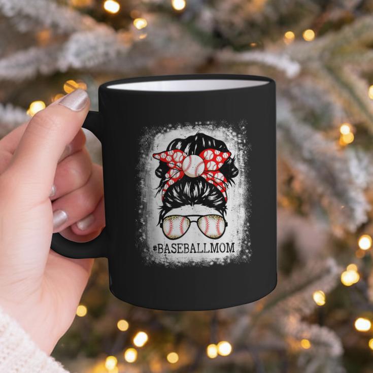 Baseball Mom Messy Bun Hair Player Mom Graphic Print Coffee Mug