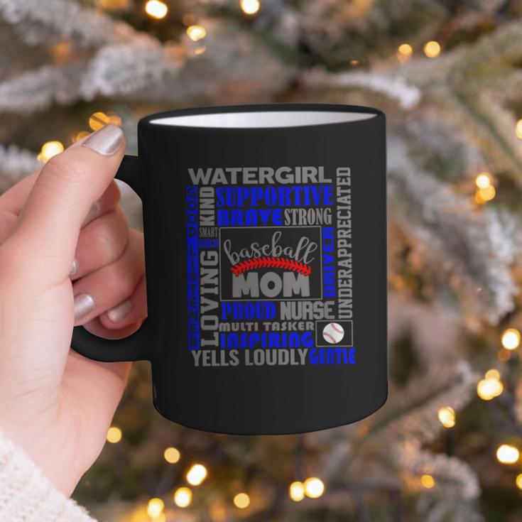 Baseball Mom Traits For Great Mothers Grey And Blue Graphic Print Coffee Mug