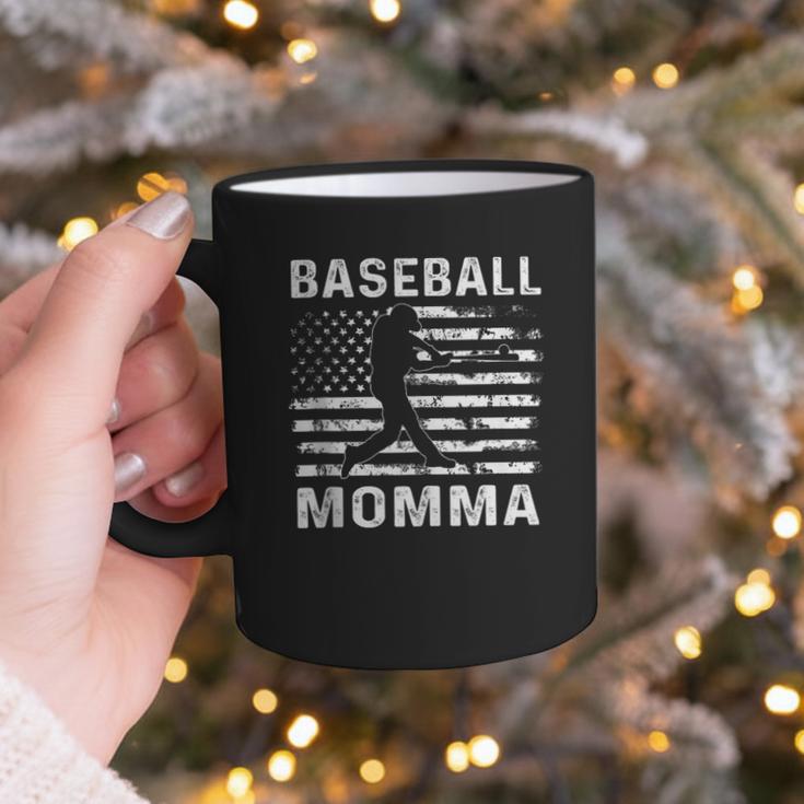 Baseball Momma Mom USA Flag 4th Of July Graphic Print Coffee Mug