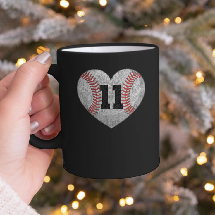Baseball Number 11 Distressed Heart For Baseball Moms Graphic Print Coffee Mug Baseball Number 11 Distressed Heart For Baseball Moms Graphic Print Coffee Mug