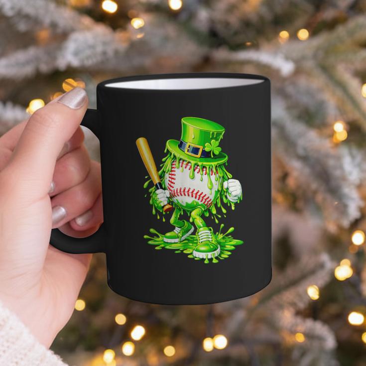 Baseball Player Ice Cream Drip Shamrocks St Patrick's Day Graphic Print Coffee Mug