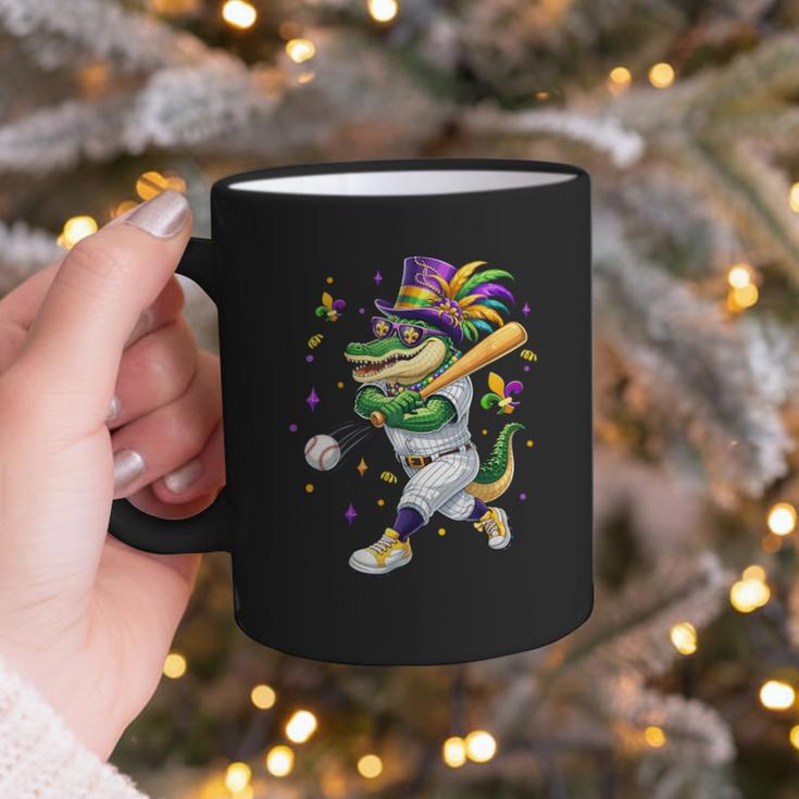 Baseball Player Mardi Gras Alligator Carnival Costume Beads Graphic Print Coffee Mug Baseball Player Mardi Gras Alligator Carnival Costume Beads Graphic Print Coffee Mug