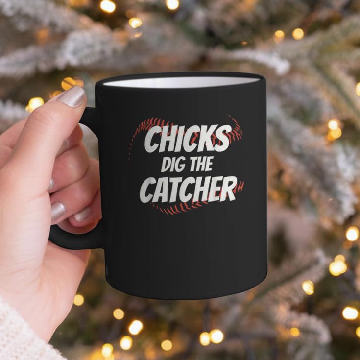 Baseball Seams Chicks Dig The Catcher Graphic Print Coffee Mug Baseball Seams Chicks Dig The Catcher Graphic Print Coffee Mug