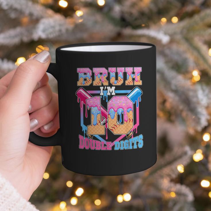 Boys 10 Double Digits 10th Birthday Ice Cream Baseball Drip Graphic Print Coffee Mug Boys 10 Double Digits 10th Birthday Ice Cream Baseball Drip Graphic Print Coffee Mug