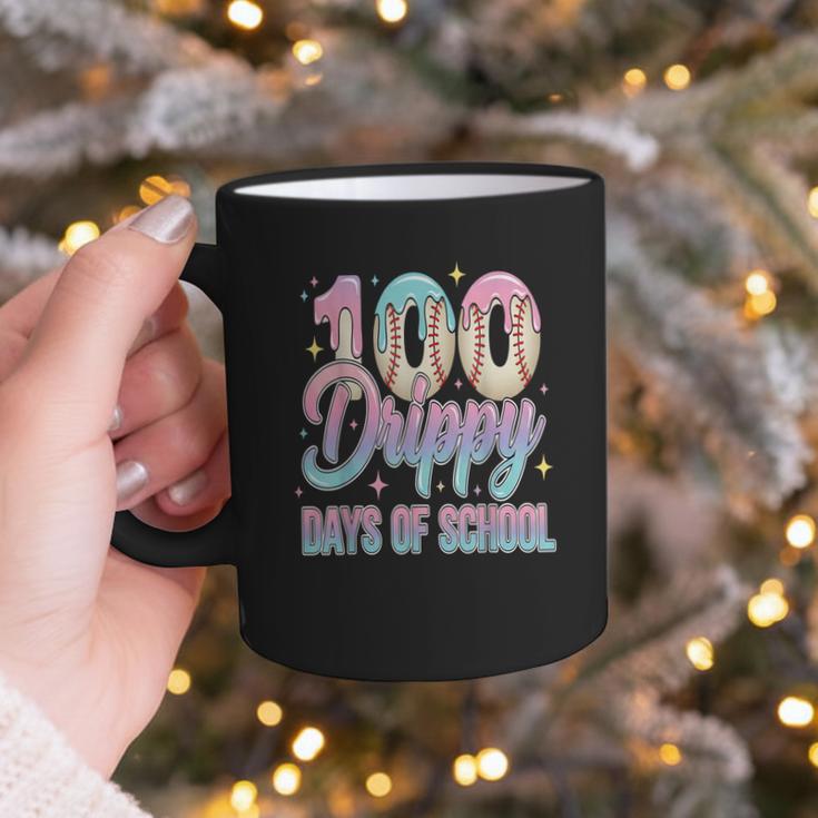 Boys Kids 100 Drippy Days Of School Baseball Drip Ice Cream Graphic Print Coffee Mug