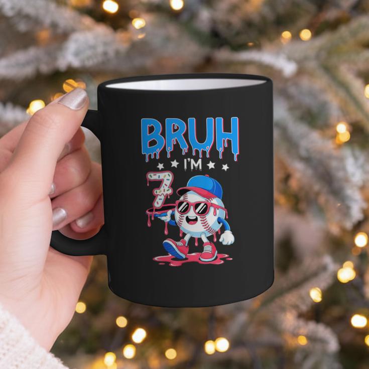 Bruh I'm 7 Baseball Ice Cream Drip It's My 7th Birthday Graphic Print Coffee Mug Bruh I'm 7 Baseball Ice Cream Drip It's My 7th Birthday Graphic Print Coffee Mug