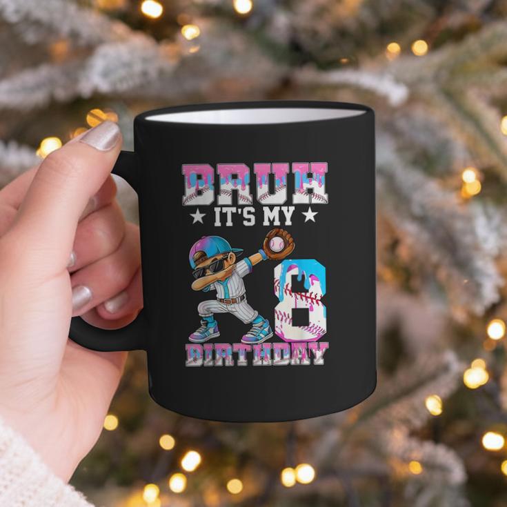 Bruh It's My 8th Birthday Baseball Ice Cream Drip 8 Year Old Graphic Print Coffee Mug