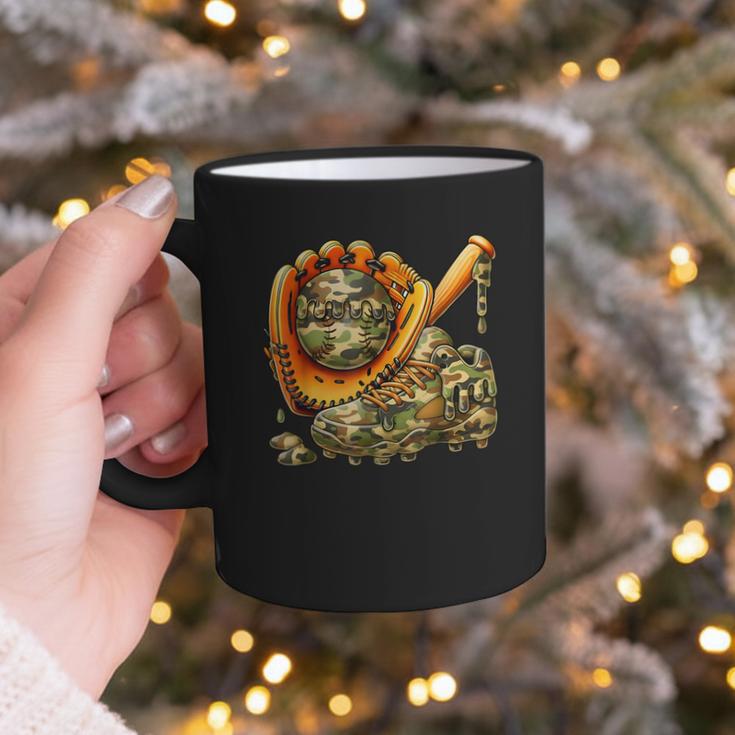 Camo Ice Cream Drip Baseball Stuff Baseball Drip Boys Graphic Print Coffee Mug