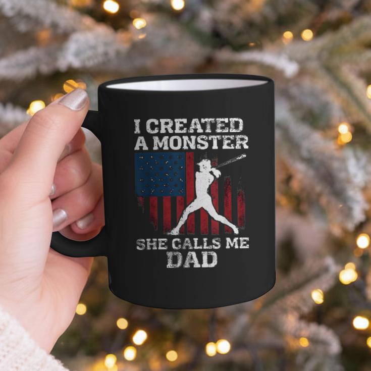 I Created Monster She Calls Me Dad Baseball Dad Graphic Print Coffee Mug