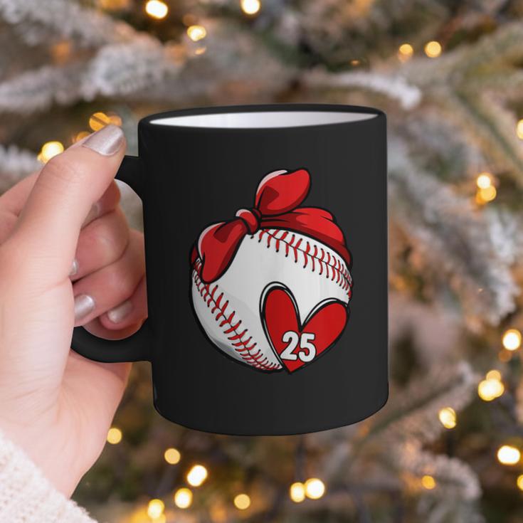 Custom Baseball Mom Number 25 Heart For Mom Mommy Graphic Print Coffee Mug Custom Baseball Mom Number 25 Heart For Mom Mommy Graphic Print Coffee Mug