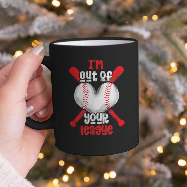 Cute Baseball Mom Out Of Your League Mommy Sports Players Graphic Print Coffee Mug