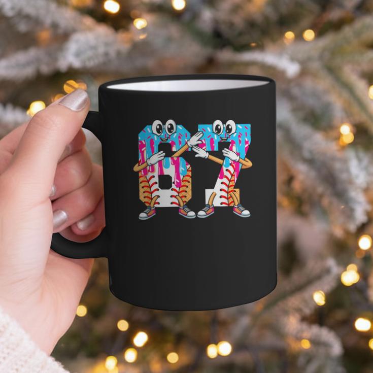 Dabbing Baseball Ice Cream Drip Number 67 Birthday Party Graphic Print Coffee Mug