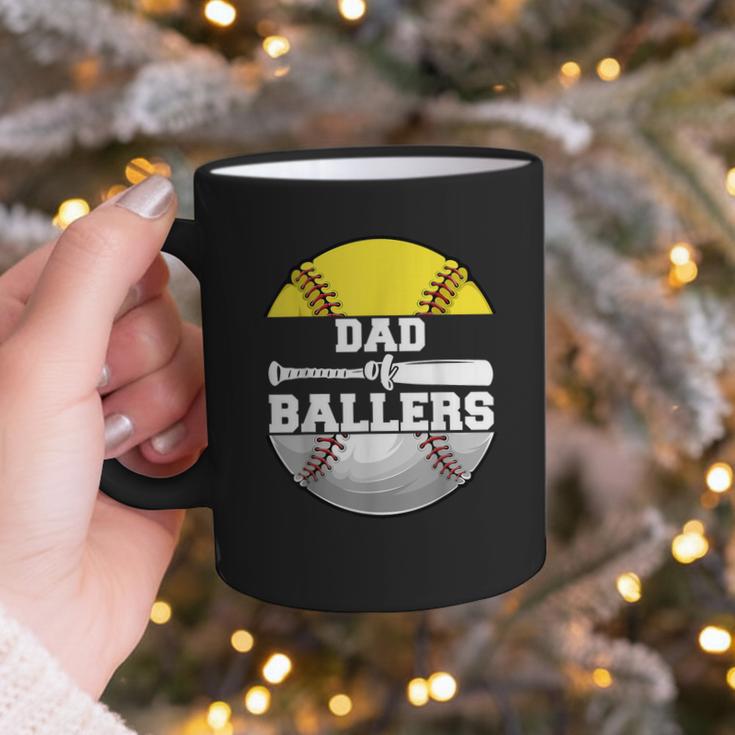 Dad Of Ballers Softball Baseball Dad Graphic Print Coffee Mug