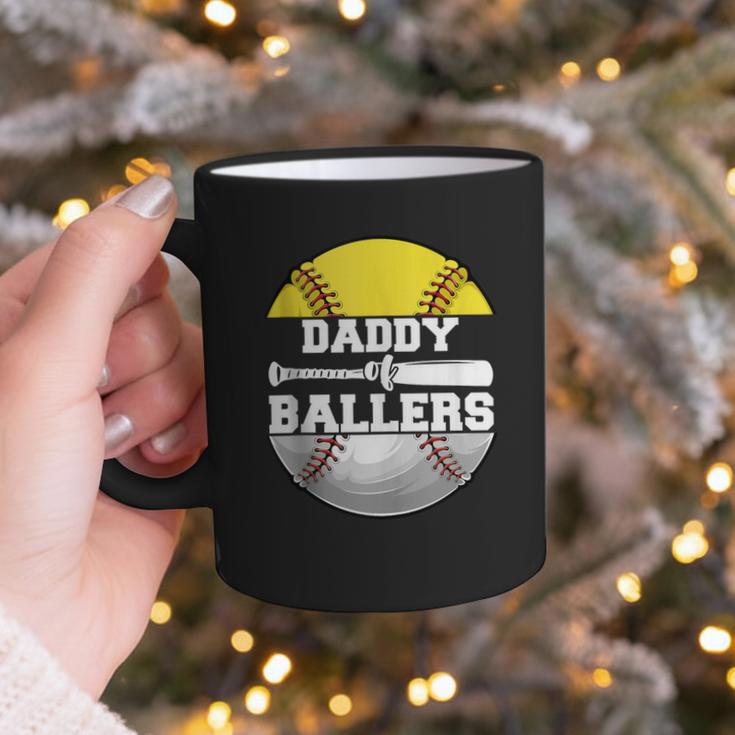 Daddy Of Ballers Softball Baseball Dad Graphic Print Coffee Mug