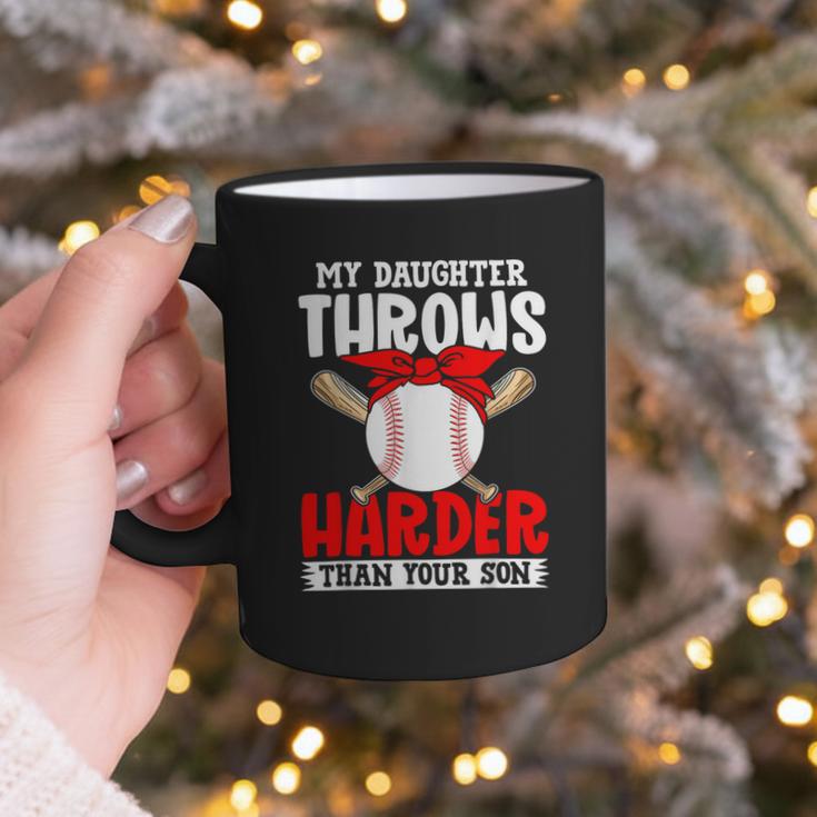 My Daughter Throws Harder Than Your Son Baseball Dads Graphic Print Coffee Mug