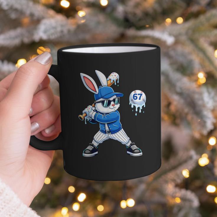 Dripping Drip Baseball Rabbit Bunny Easter Men Boy Kid Graphic Print Coffee Mug