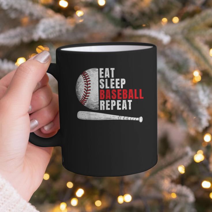 Eat Sleep Baseball Repeat Humor Baseball Dad Players Graphic Print Coffee Mug