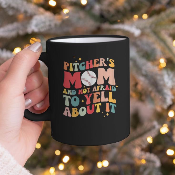 Groovy Ptchers Baseball Mom And Not Afraid To Yell About It Graphic Print Coffee Mug Groovy Ptchers Baseball Mom And Not Afraid To Yell About It Graphic Print Coffee Mug