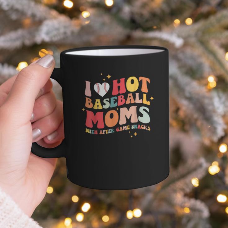 Groovy Retro I Love Hot Baseball Moms With After Game Snacks Graphic Print Coffee Mug