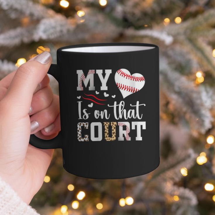 My Heart Is On That Court Baseball Player Baseball Mom Graphic Print Coffee Mug