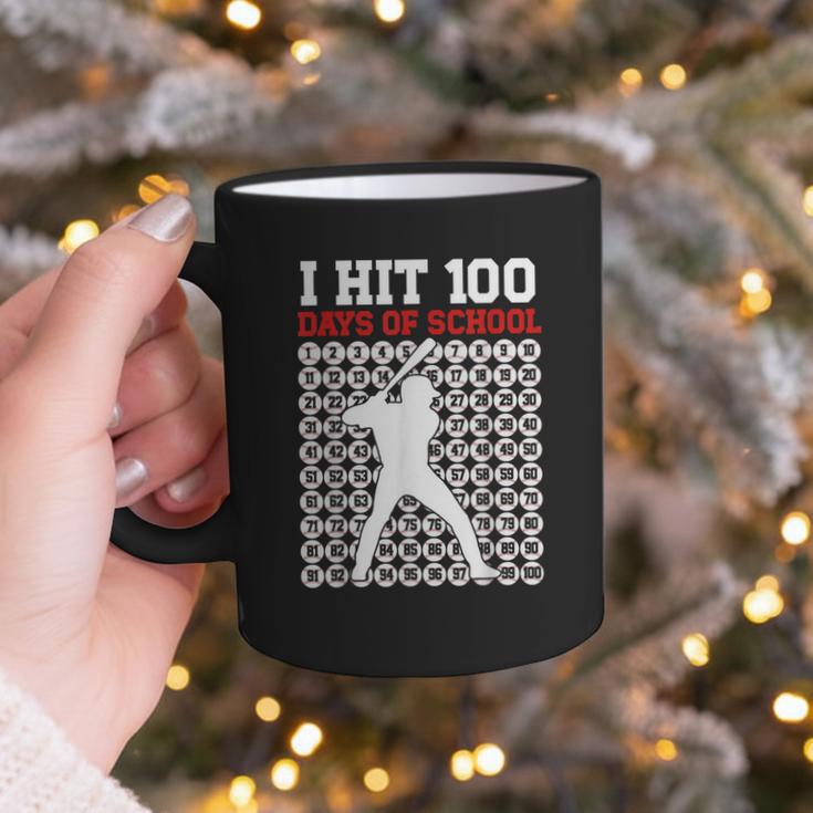I Hit 100 Days Of School Baseball 100 Day Of School Graphic Print Coffee Mug