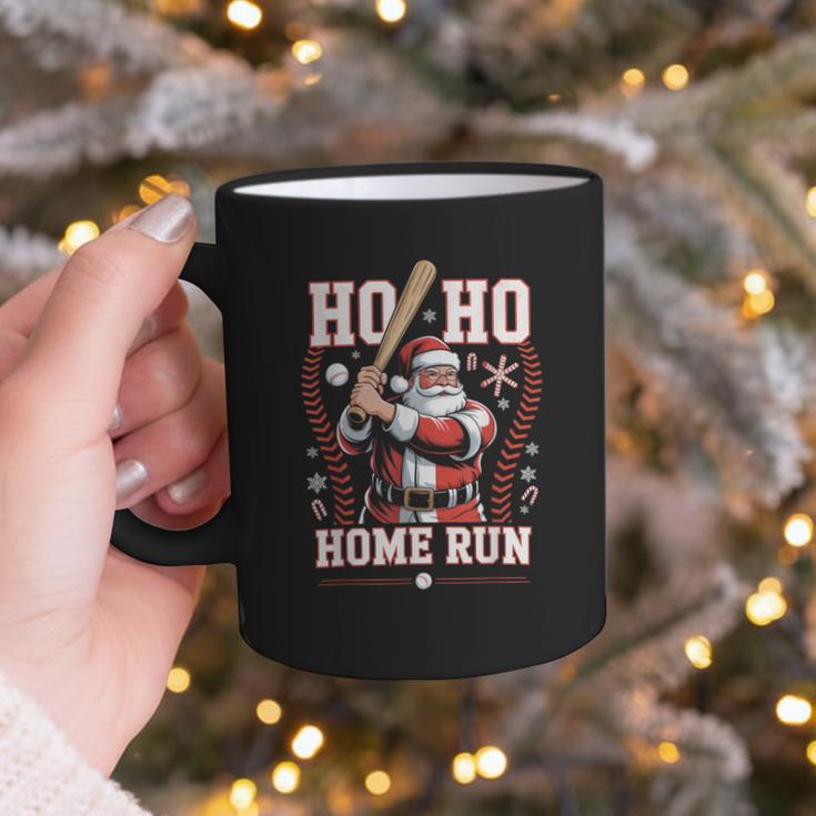 Ho Ho Home Run Baseball Christmas Holiday Sports Santa Graphic Print Coffee Mug