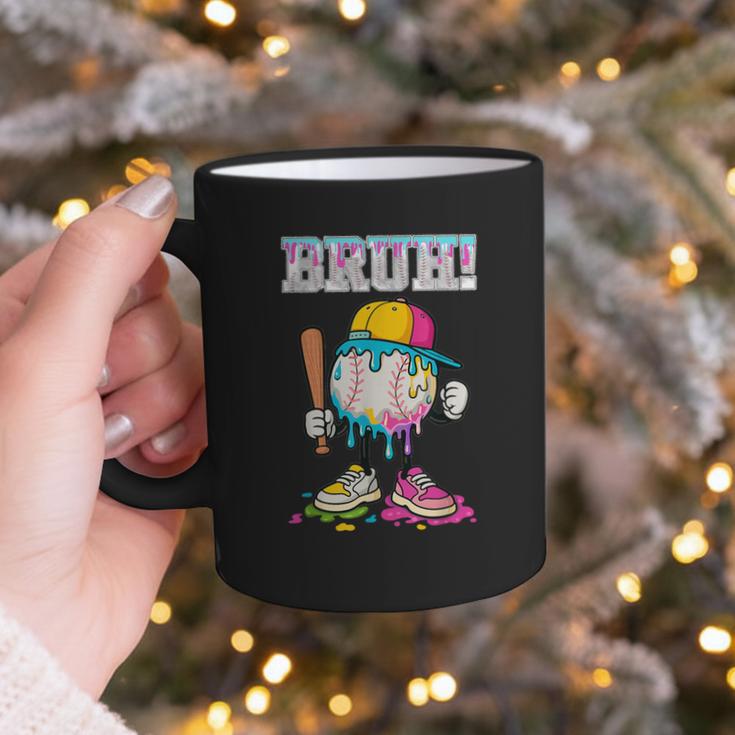 Ice Cream Drip Baseball Bruh Baseball Drip Boy Youth Graphic Print Coffee Mug