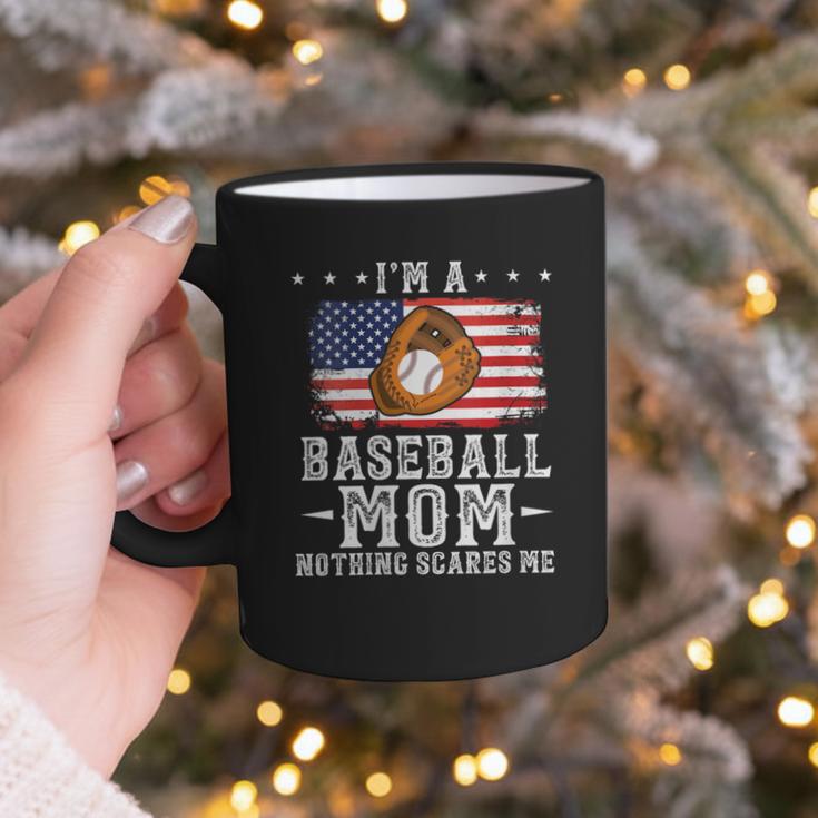 I'm a Baseball Mom Nothing Scares Me Baseball Graphic Print Coffee Mug
