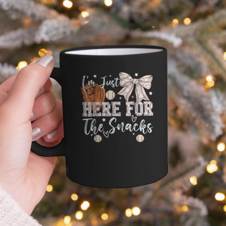 I'm Just Here For The Snacks Baseball Coquette Game Day Girl Graphic Print Coffee Mug I'm Just Here For The Snacks Baseball Coquette Game Day Girl Graphic Print Coffee Mug