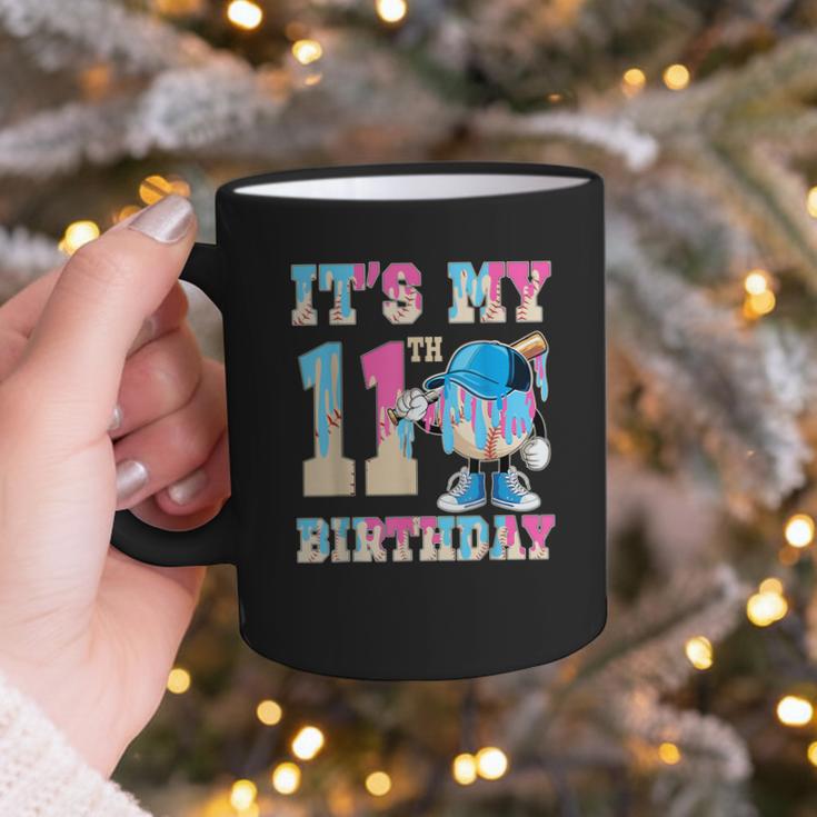 It's My 11th Birthday Baseball Ice Cream Drip Theme Graphic Print Coffee Mug