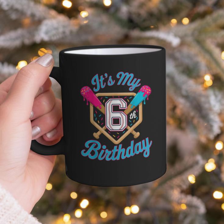 It's My 6th Birthday Baseball Fan Fun Party Celebration Graphic Print Coffee Mug