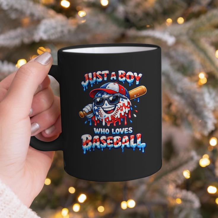 Just A Boy Who Loves Baseball Patriotic Drip For Youth Boys Graphic Print Coffee Mug