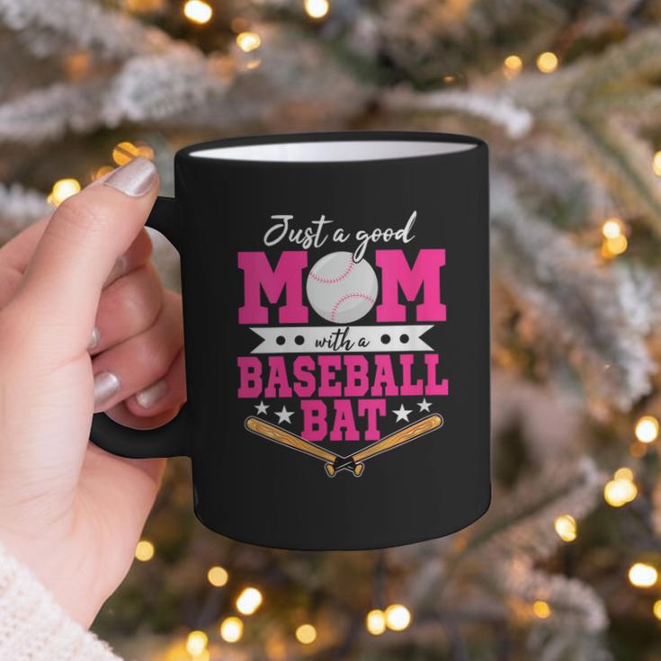 Just A Good Mom With A Baseball Bat Baseball Mom Graphic Print Coffee Mug