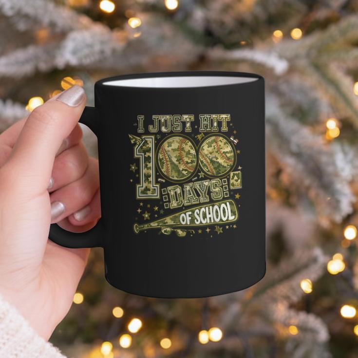 I Just Hit 100 Days Of School Camouflage Baseball Graphic Print Coffee Mug