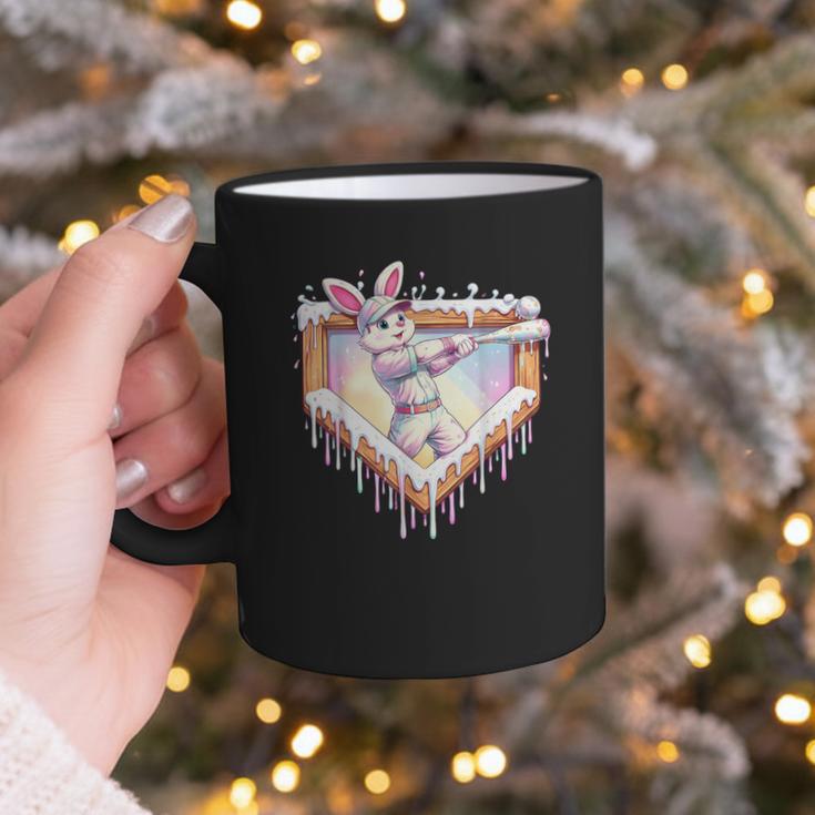 Kids Happy Easter Bunny Playing Baseball Boy Ice Cream Drip Graphic Print Coffee Mug
